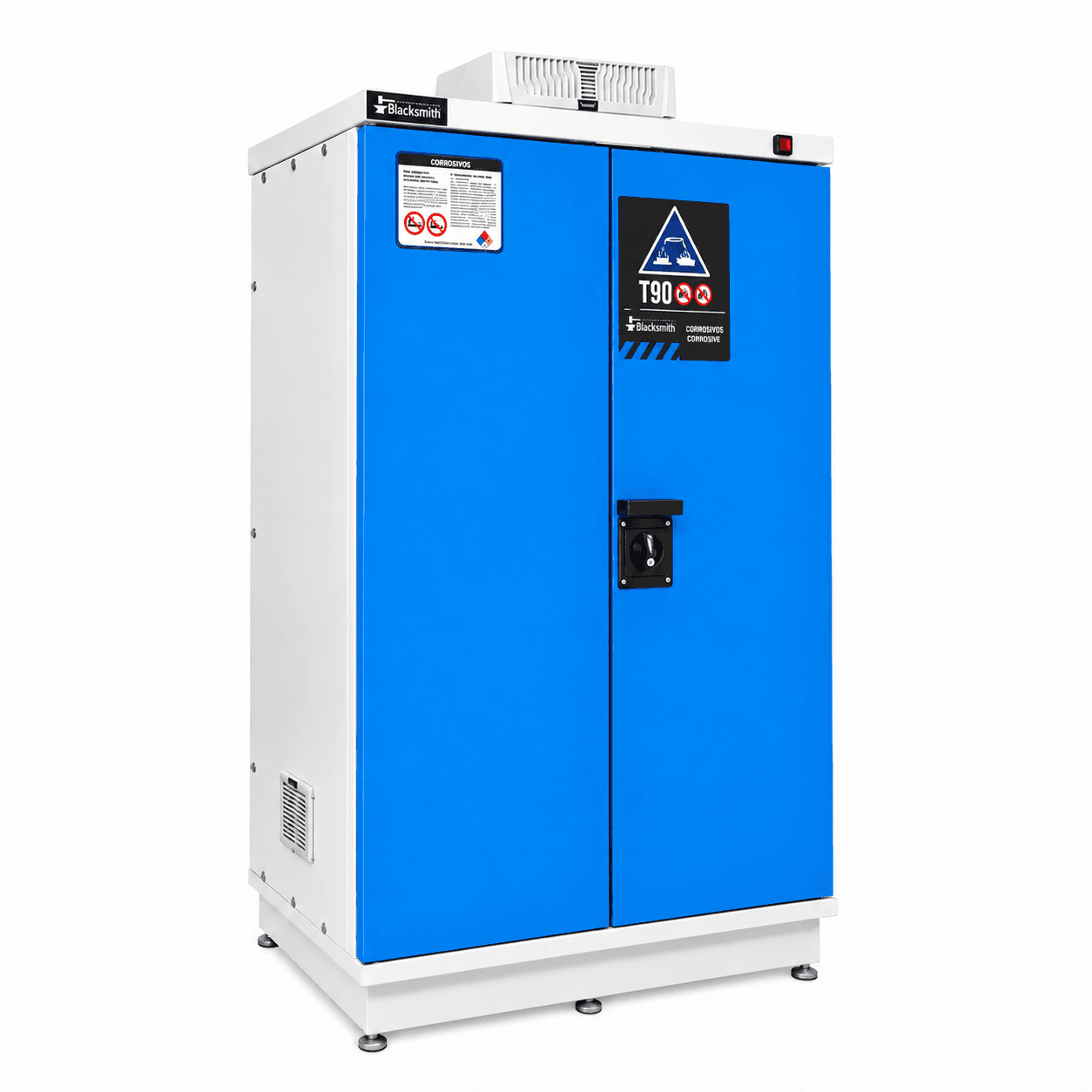 Gabinete para Corrosivos de 90 Galones T90 con Extracción – BLACKSMITH®