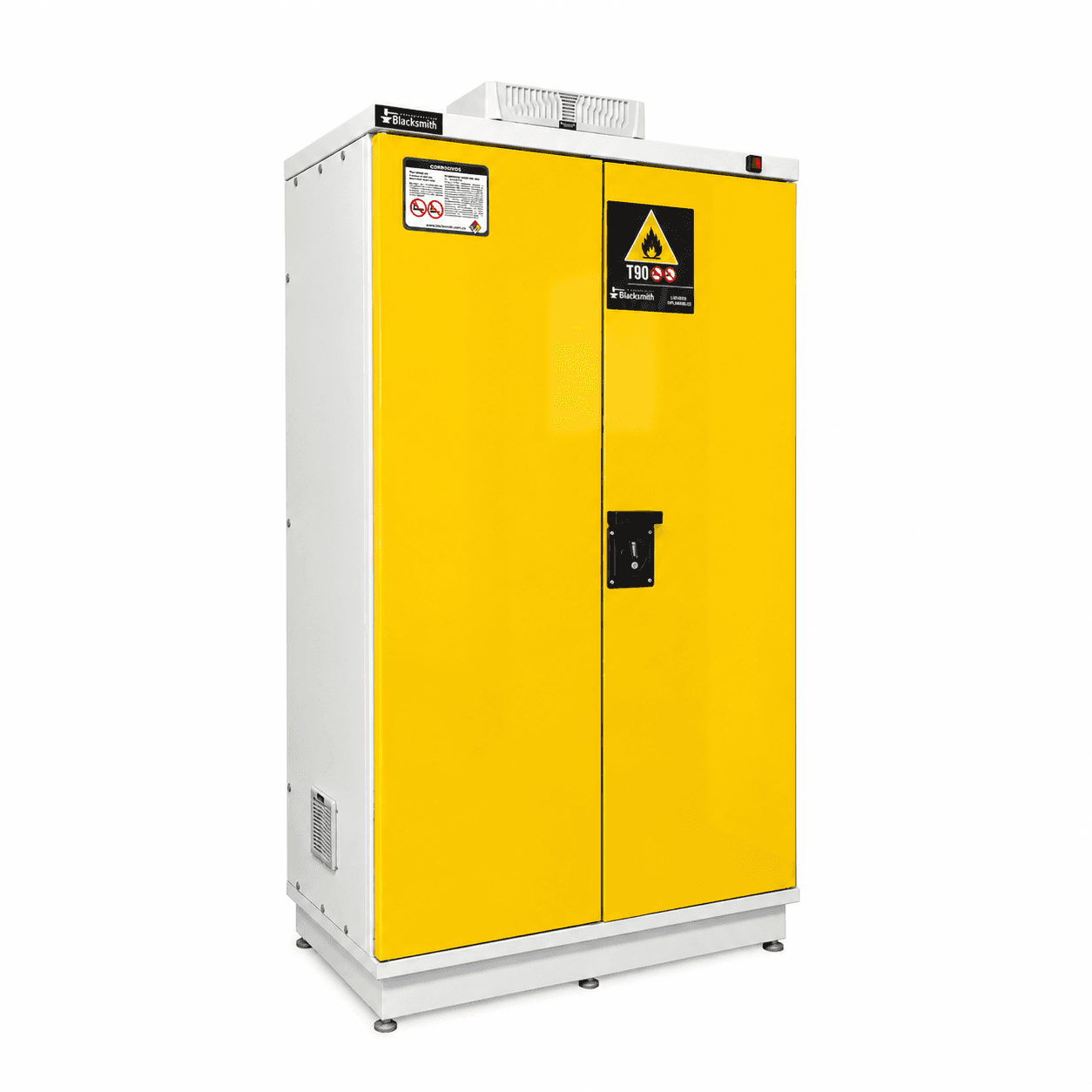 Gabinete para Inflamables de 90 Galones T90 con Extracción – BLACKSMITH®